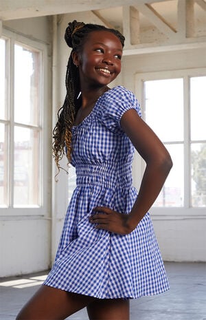 Gingham Cotton Mini Dress image number 3
