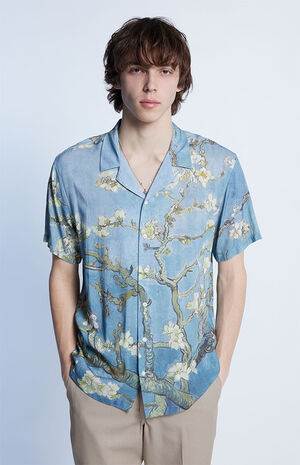 Blue Painting Woven Camp Shirt image number 1