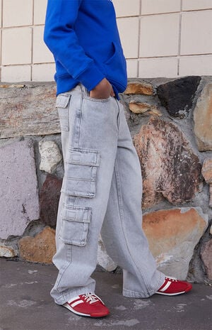 Gray Baggy Cargo Jeans Gray Baggy Cargo Jeans image number 5