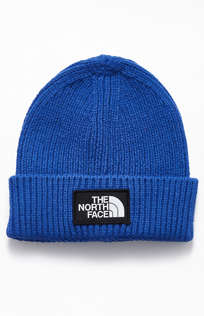 north face blue beanie