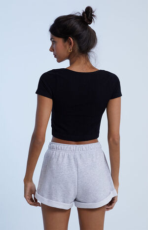 By PacSun Bunny Rolled Sweat Shorts image number 4