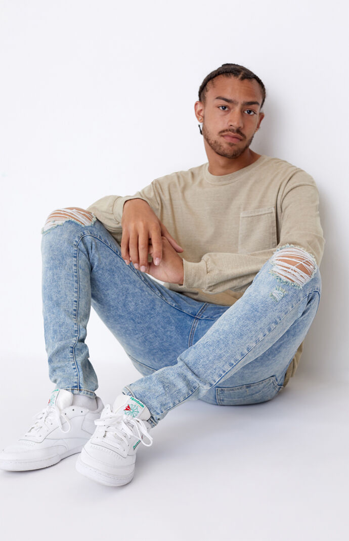 Ripped Light Skinny Jeans
