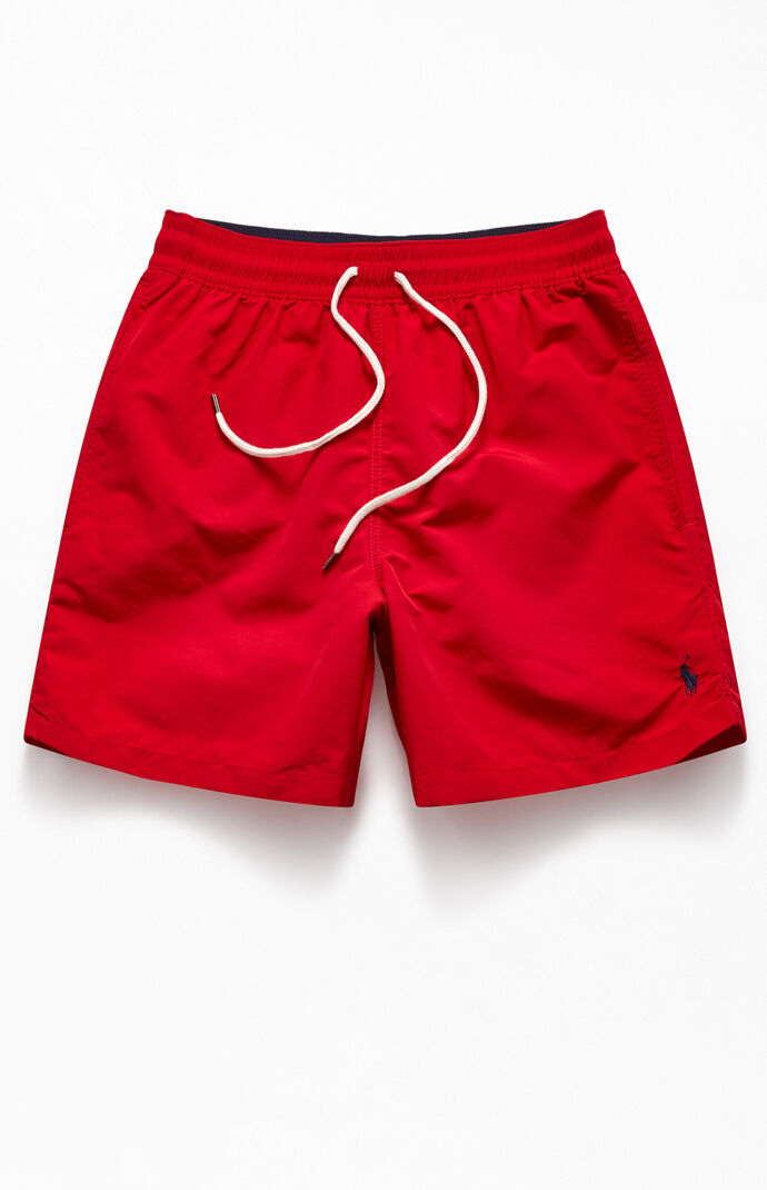 ralph lauren swim shorts red