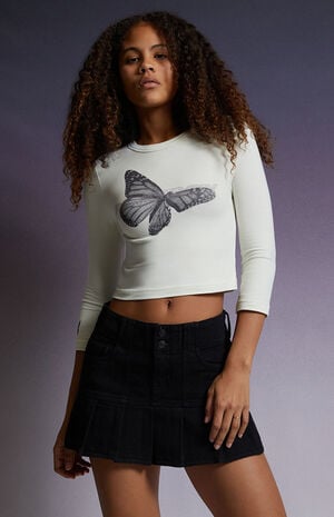 By PacSun Butterfly 3/4 Sleeve T-Shirt image number 1