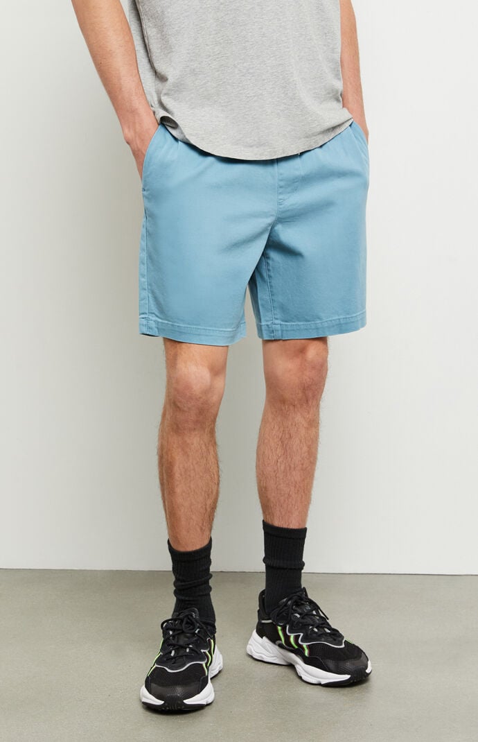 Blue Stretch Twill Volley Shorts