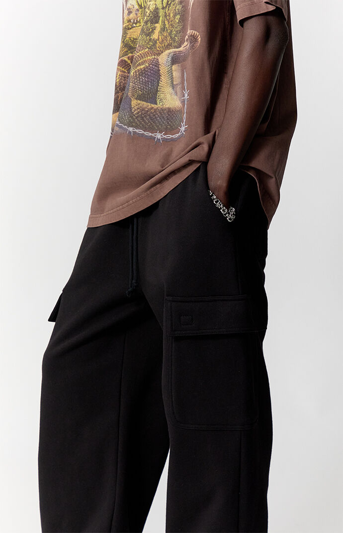 Pacsun Black Fleece Extreme Baggy Cargo Sweatpants | Pacsun