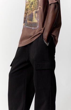 Black Fleece Extreme Baggy Cargo Sweatpants image number 5