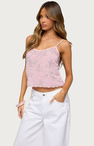 Bead and Sequin Chiffon Tank Top image number 2