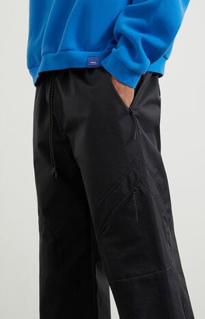Active Black Nylon Baggy Cargo Pants image number 3