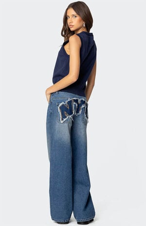 NYC Washed Low Rise Jeans image number 1