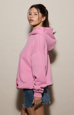 Pink Ultra Soft Fleece Core Washed Pullover Hoodie image number 3