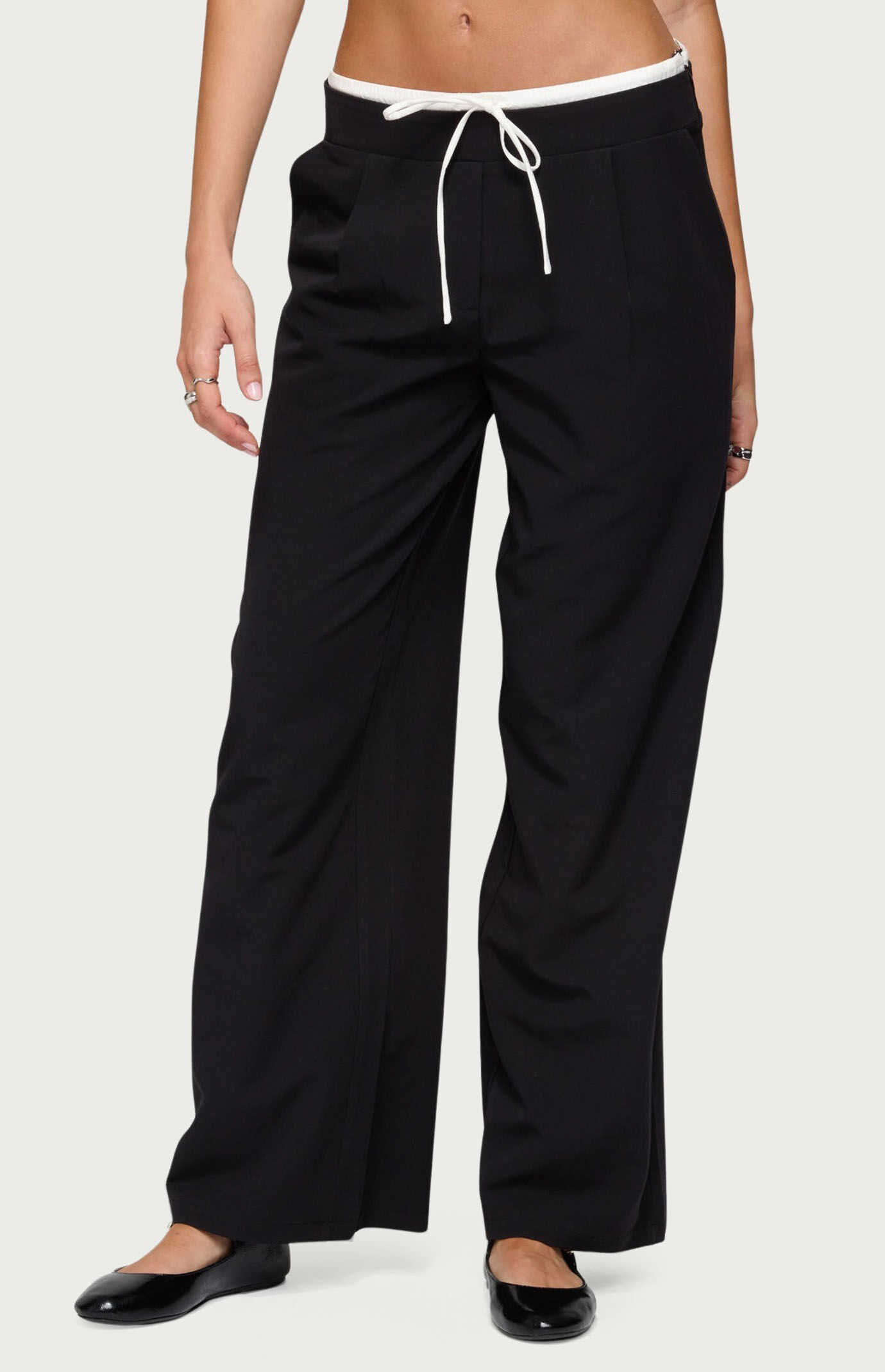 Edikted Pinstripe Peekaboo Drawstring Pants | PacSun