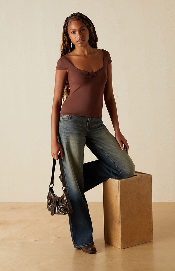 Your Favorite Eleanor Ruched V-Neck Top