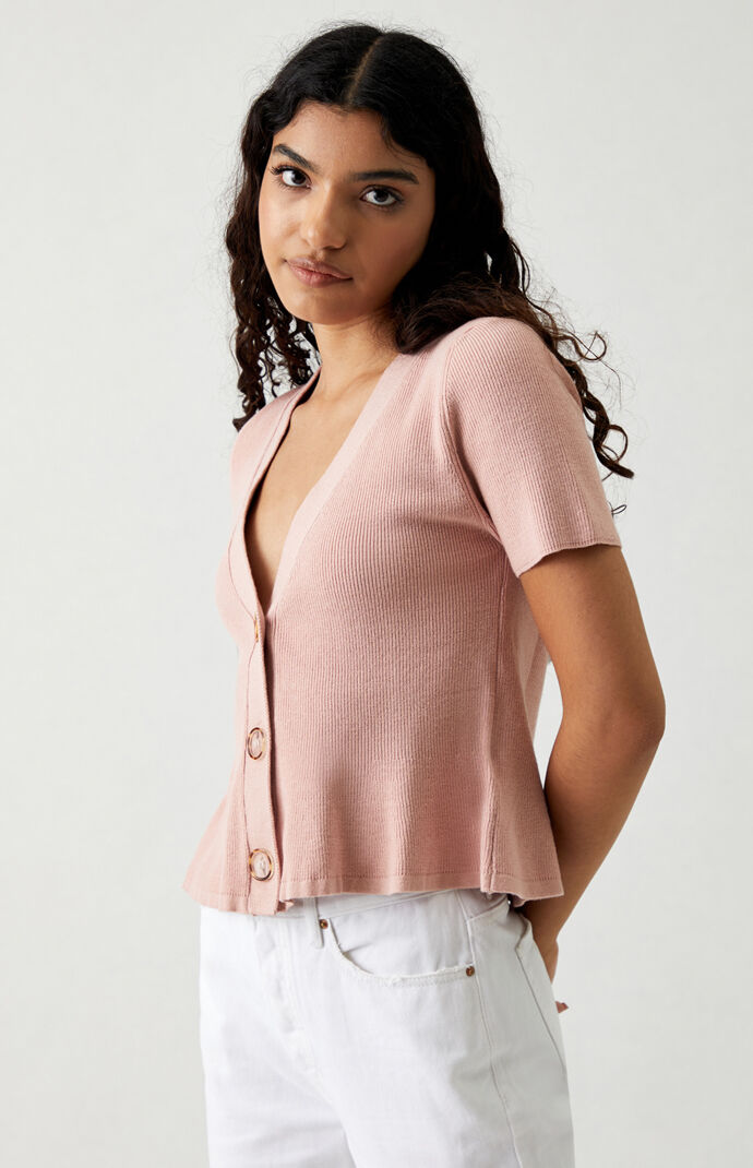 Flared Cropped Knit Sweater