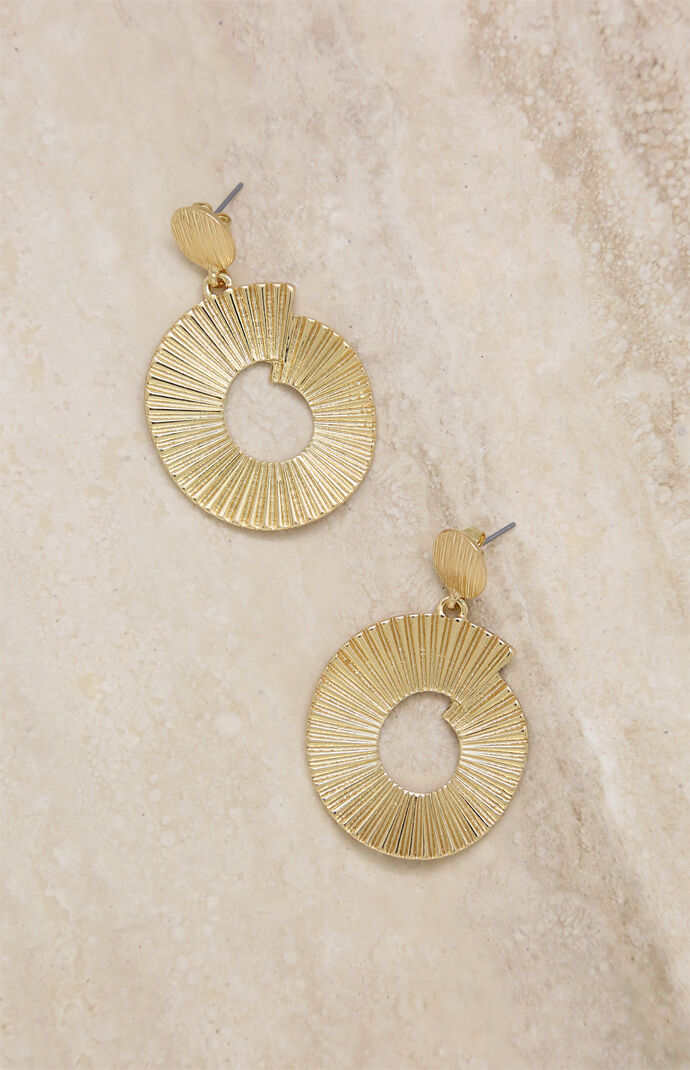 Textured Swirl Gold Earrings