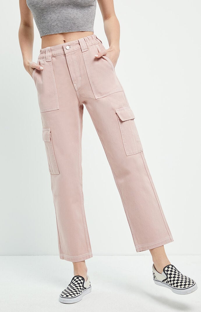 light pink cargo trousers