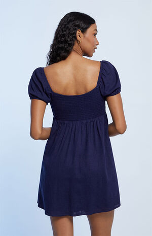 Tie Front Linen Mini Dress image number 3