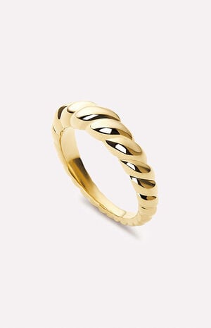 Rope Slim Gold Twist Ring image number 1