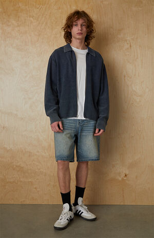 Blue Zip Up Sweater image number 4