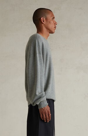Concrete Heather Merino Wool Crew Neck Sweater image number 3