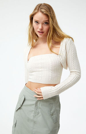 Cable Knit Bolero Sweater image number 1