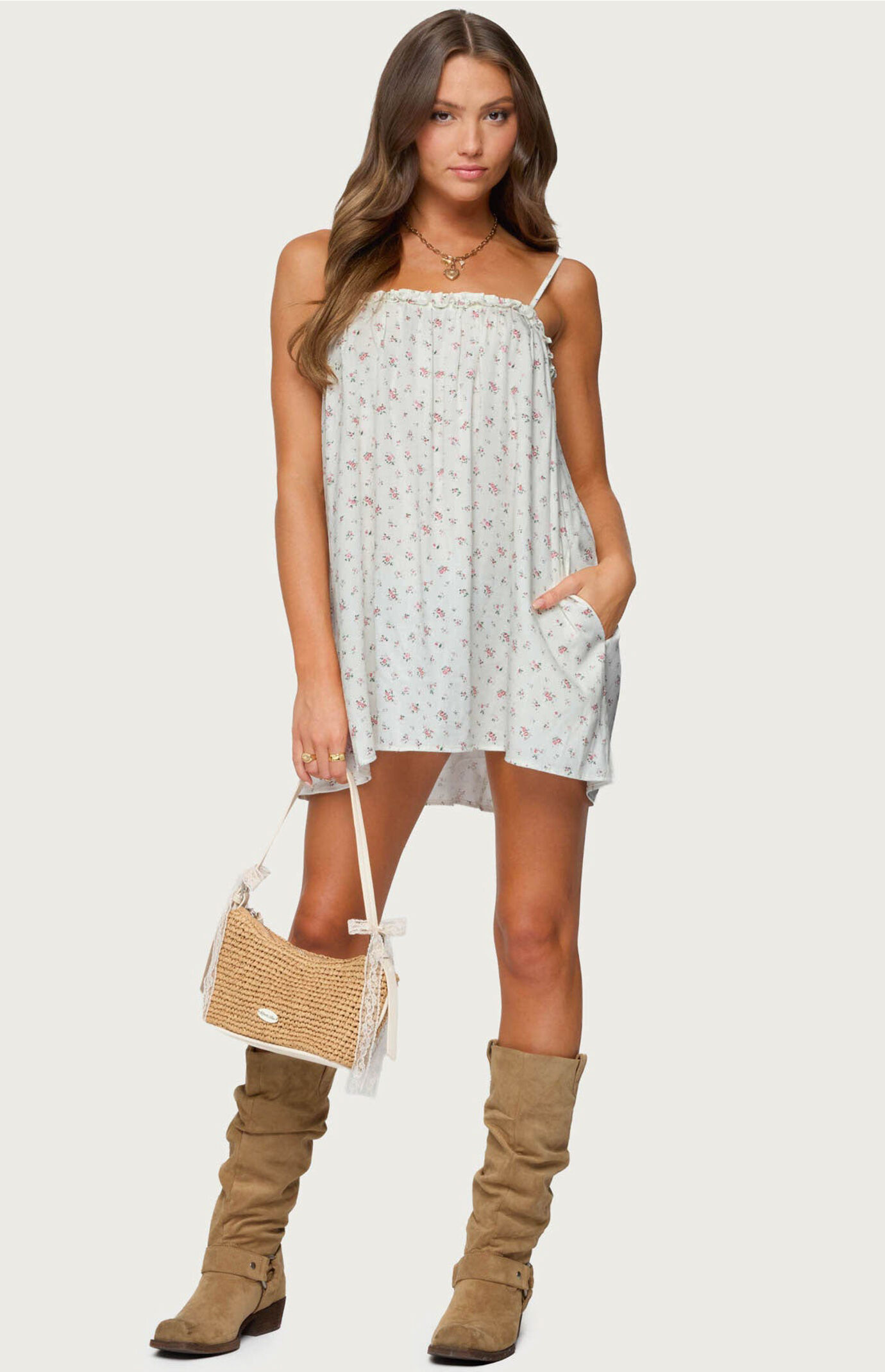 Edikted Patti Floral Mini Dress