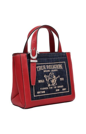 Red Arvin Buddha Motif Crossbody Tote Bag image number 2