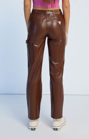 Faux Leather Carpenter Pants image number 4