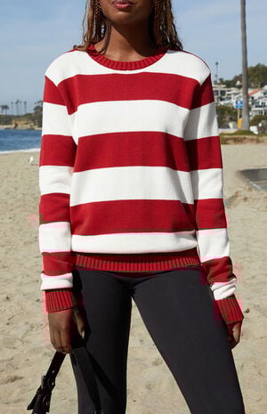 Red & White Striped Martha Sweater