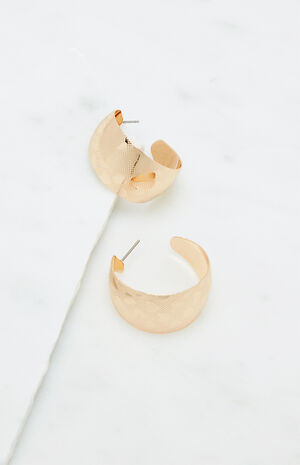 Chunky Heart Print Hoop Earrings image number 3