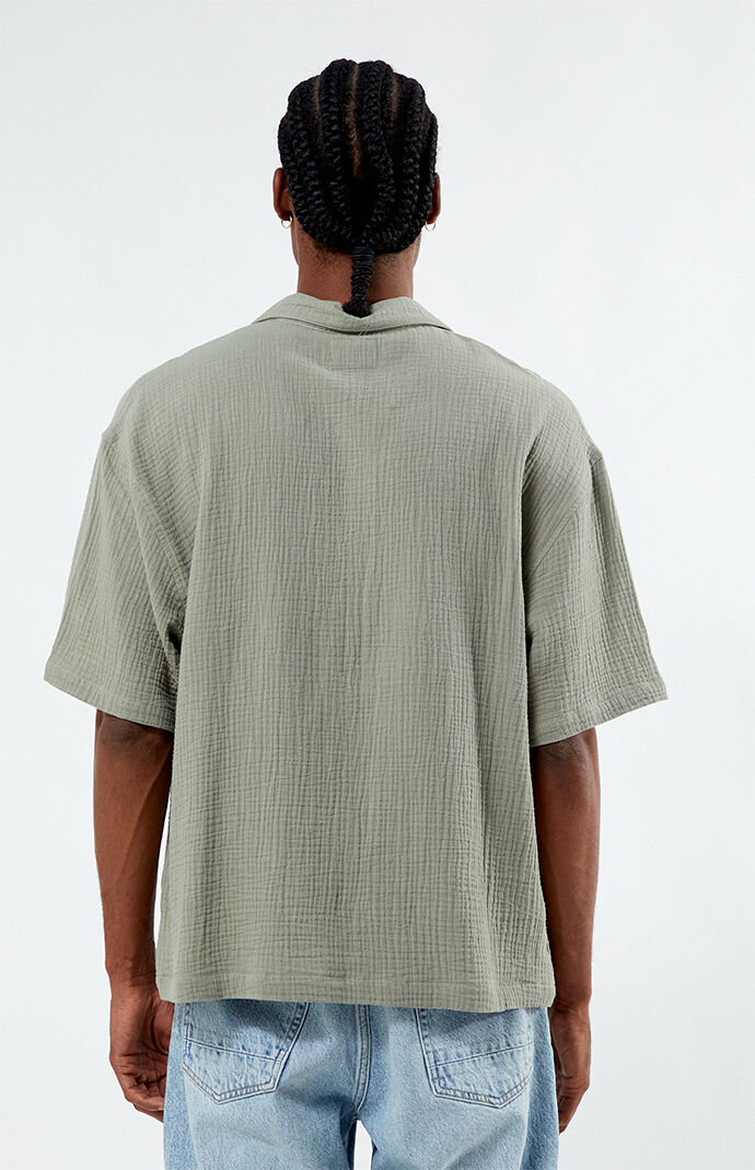 Pacsun Cropped Boxy Gauze Camp Shirt