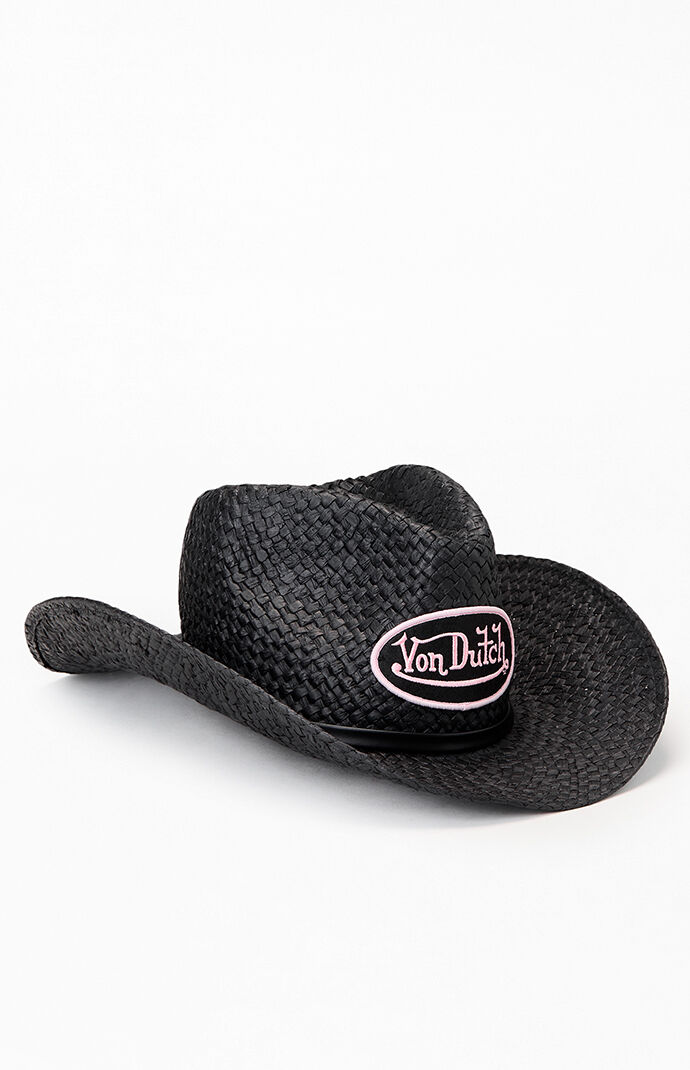 Von Dutch Black Straw Cowboy Hat
