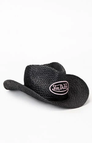 Black Straw Cowboy Hat image number 1