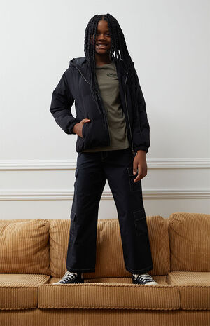 Black Baggy Cargo Pants image number 2