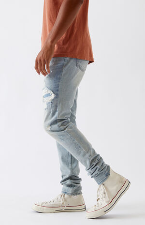 Light Stitch & Repair Stacked Skinny Jeans image number 3