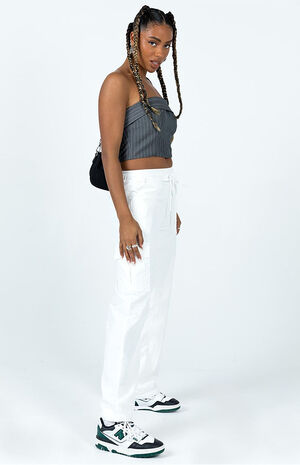 White Flossie Parachute Pants image number 2