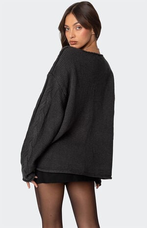 Inga Oversized Cable Knit Sweater image number 4
