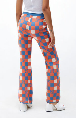 Eco Checkerboard Swirl Flare Pants image number 3