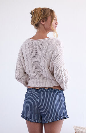 Printed Ruffle Pajama Shorts image number 4