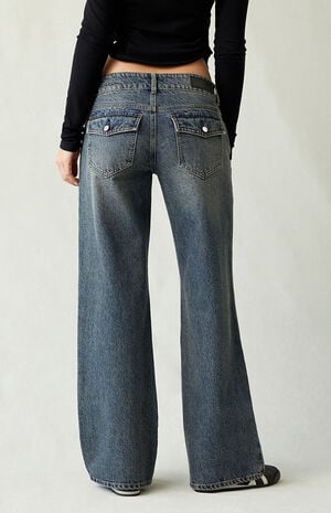 Zoe Low Rise Girlfriend Jeans Dark Blue image number 5