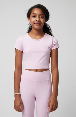 PAC WHISPER Active Pink Crew Neck T-Shirt image number 1