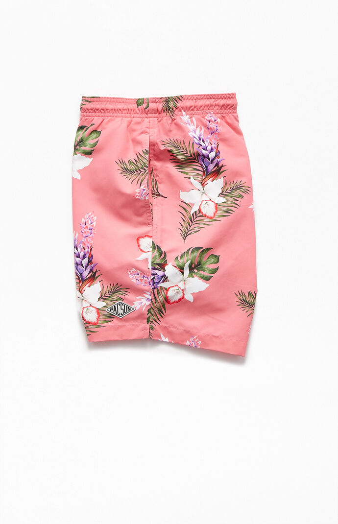 Coral Floral 16" Swim Trunks