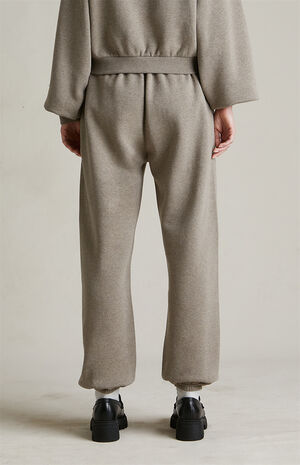 Women's Heather Grey Fleece Sweatpants image number 6