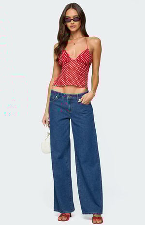 Polka Dot Backless Chiffon Top image number 5