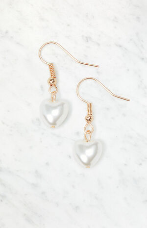 Pearl Heart Earrings image number 1