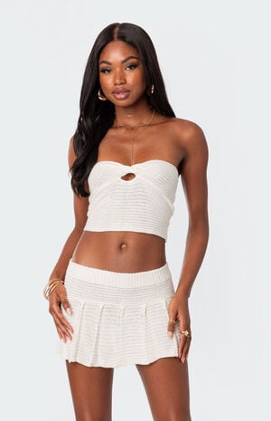 Kiera Twist Front Knit Tube Top image number 3