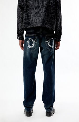 Ricky Warped Logo Dark Blue Straight Leg Jeans image number 4