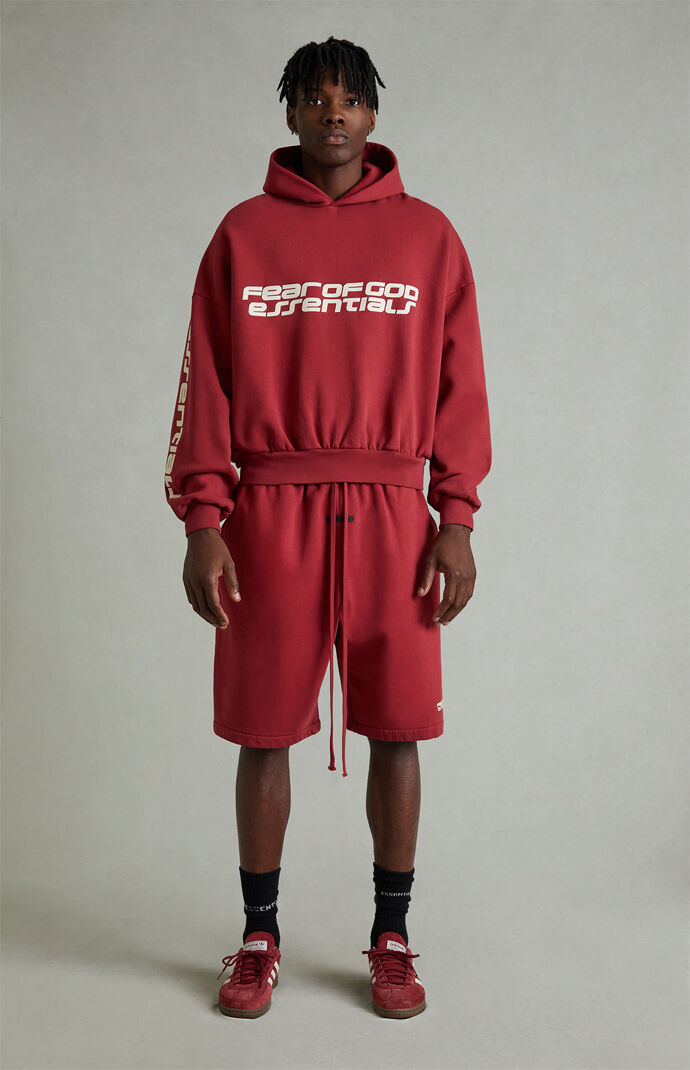 Fear of God ESSENTIALS Crimson Fleece Relaxed Sweat Shorts