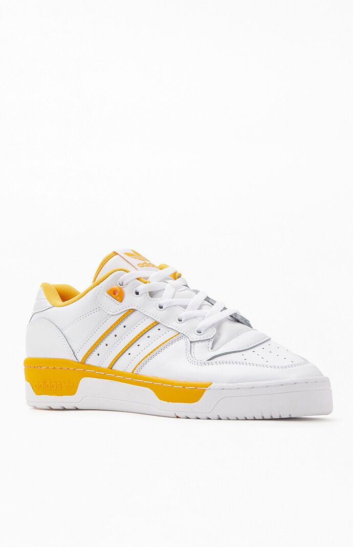 adidas White \u0026 Gold Rivalry Low Shoes 