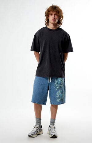 x Pacsun Moon Flask Lily Baggy Denim Shorts image number 2